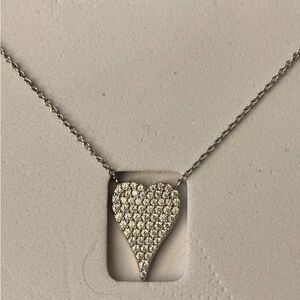 Jennifer Miller x Diamonique Boxed Pave Heart Pendant Necklace